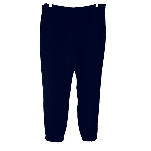 RENE LEZARD HI-RISE GYM TRACK JOG PANTS, WOMENS, M, BLACK-LT. PINK & SILVER TRIM - Picture 4 of 11